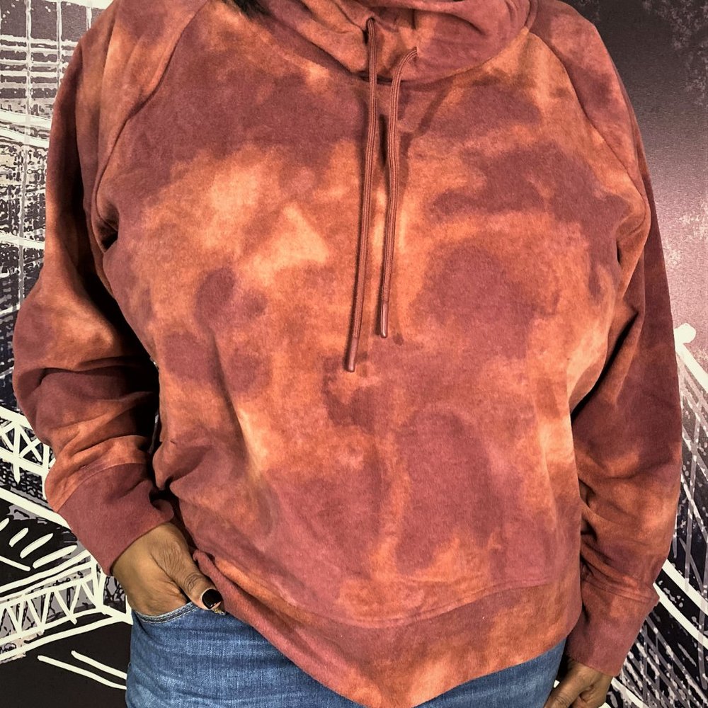 Microfleece Funnel-Neck Cropped Sweatshirt - Picture 2 of 2